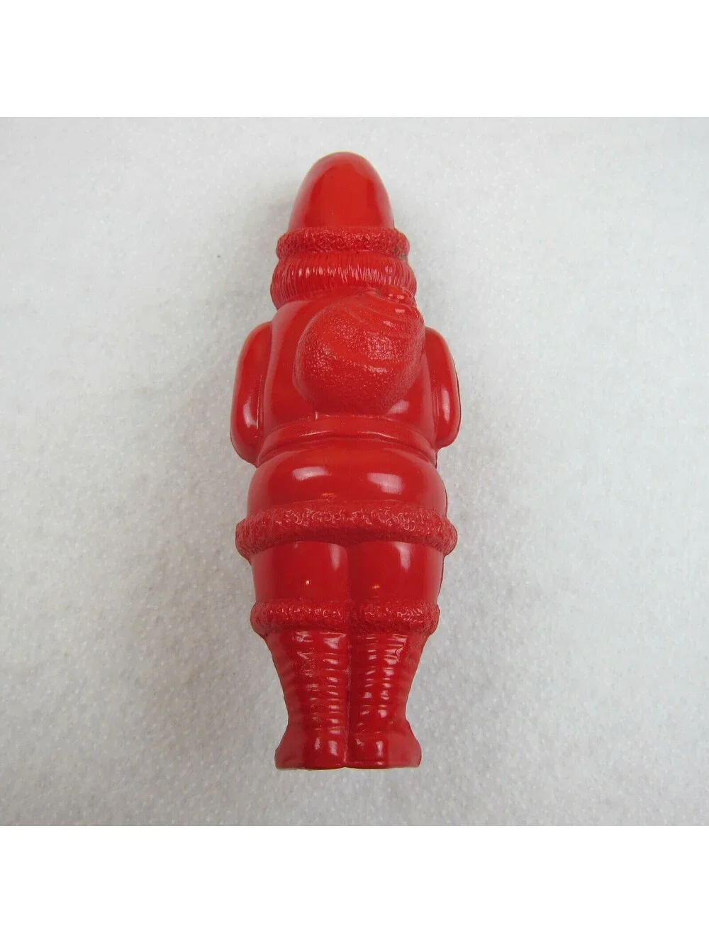 Vintage 1930-40s Celluloid Santa Figure Red & White Christmas Standing Sack 5